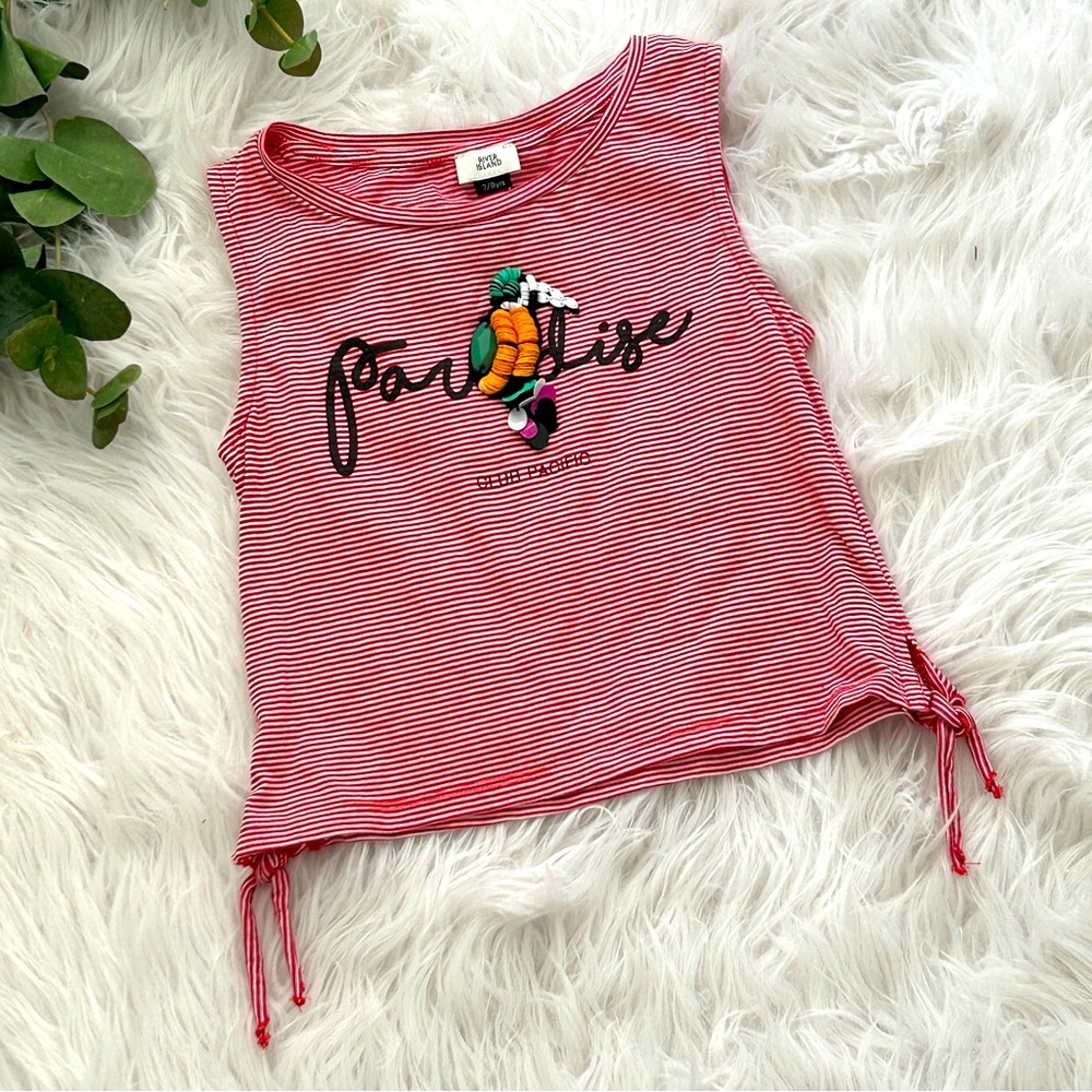 River Island Girls Embellished Tropical Top